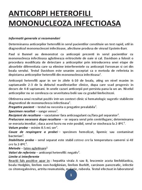 Anticorpi heterofili (mononucleoza infectioasa)